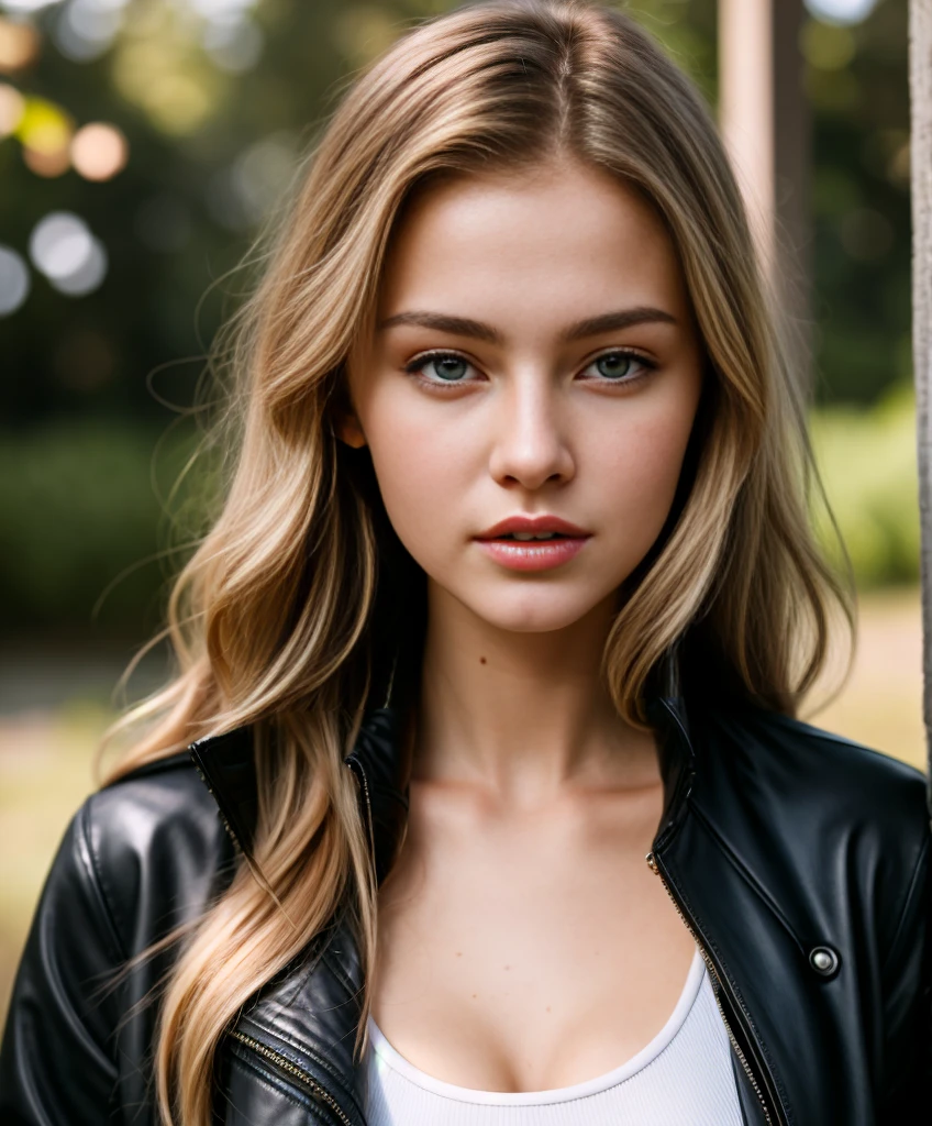 Masterpiece, a close up of a young russian girl with long hair wearing a black jacket, gorgeous young model, beautiful young girl, dasha taran, beautiful model, cute young girl, beautiful model girl, beautiful blonde girl, beautiful girl model, ellie victoria gale, young , angelina stroganova, a girl with blonde hair, very pretty model, anastasia ovchinnikova, 8k, ultra high res.photorealistic, UHD