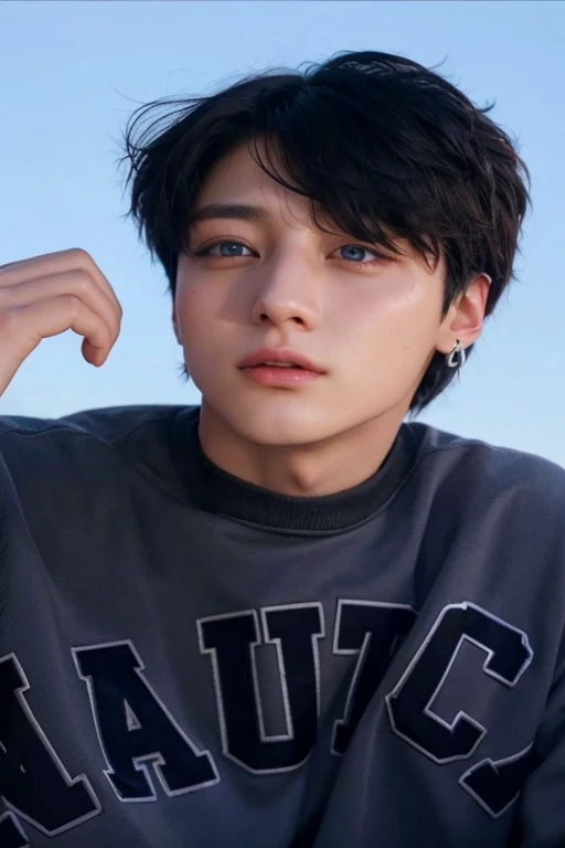 Jungkook BTS, Light hair, greeneyes.