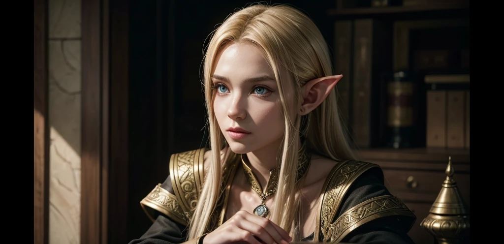 I need a Token for a d RPG character&d fifth edition so I would like you to use this image to make a character who is an Elf
