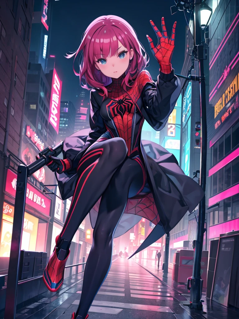 Female Spider-Man - Spider-Man and Spider-Man in the Dark City, Spider-Verseアートスタイル, into the Spider-Verse, Spider-Verse, Spider-Verse, Futuristic style spiderman, A Thousand Morals!!!, 3840×2160, 3840x2160, A Thousand Morals, High Quality 4K Wallpaper, Rendered with sfm, Highly detailed rendering