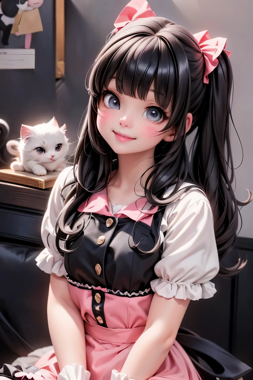 a cute girl smiling, Lolita Pumps