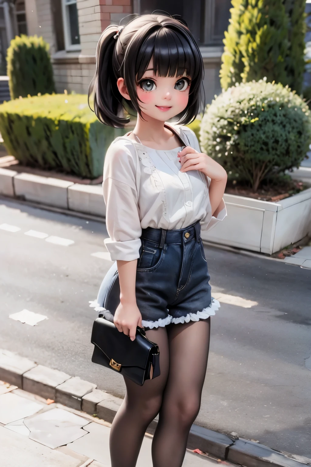 a cute girl smiling, mary_janes pumps