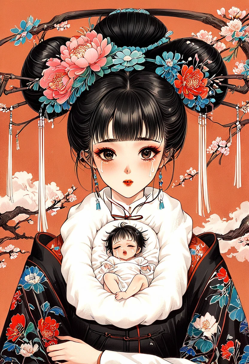 Beautiful 15-year-old Chinese girl trying her best to give birth　Beautiful black-haired girl　She gives birth to an unwanted baby　She gives birth with her genitals open　　She gave birth on a floral glossy futon　She is crying in labor and giving birth with her legs wide open.　She strains to give birth　