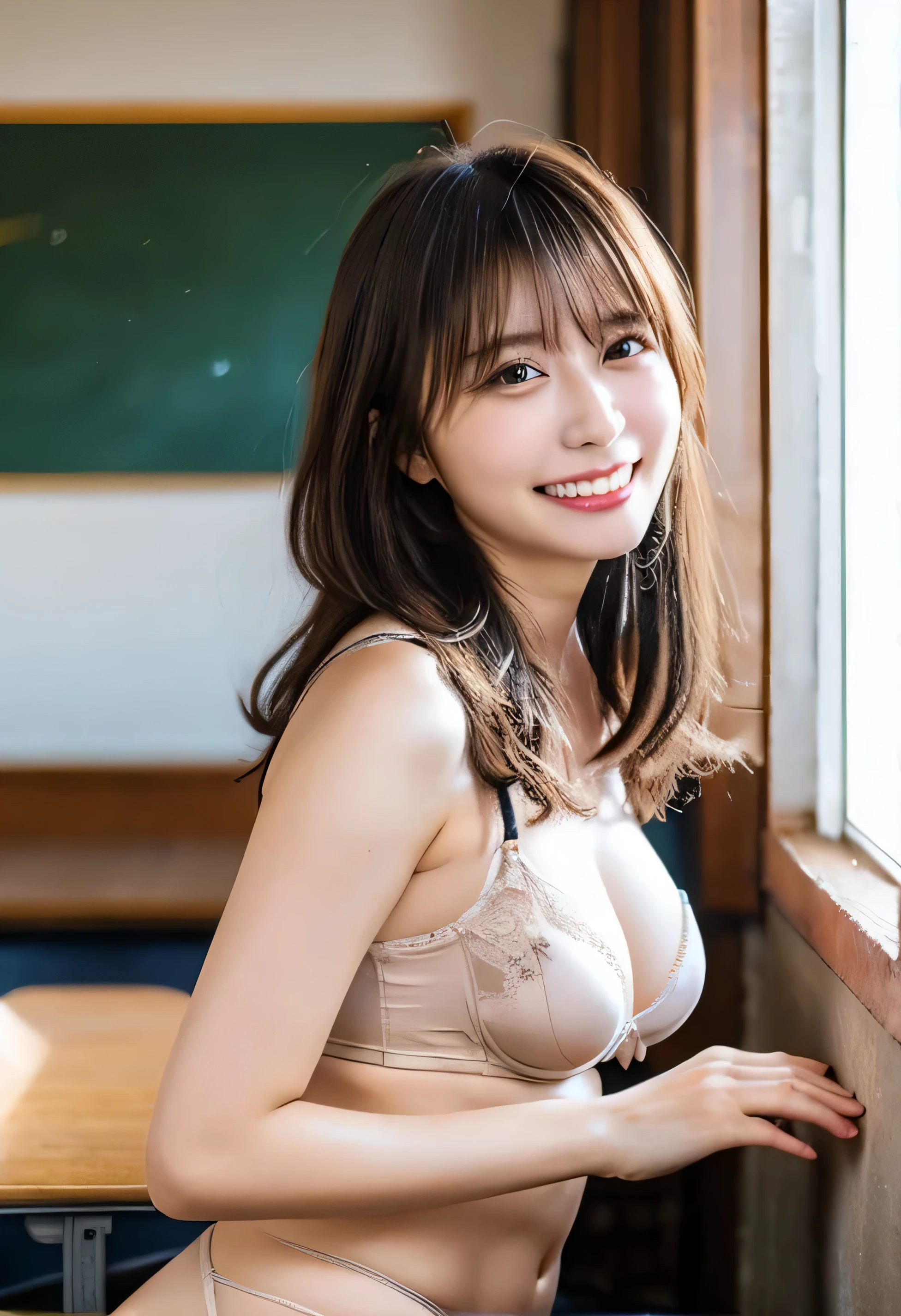 (Showing off your breasts、Getting naked:1.4).(Elegant hairstyle、Tied up hairstyle、Photo from the waist up:1.4).One Girl,、(Doggy style with hands on school desk and butt sticking out、Sex at school、Natural G-cup breasts、Cute beauty, Delicate girl:1.3), (24-years-old:1.3),(Smiling with teeth showing、Smiling and cute eyes、Cute loose perm、(Fluffy hair、Loose perm、Braid only the front hair:1.4)Braid only the front hair、Fluffy hair、Medium Short Hair、Round and ample breasts、Curved waist、Photo from the waist up:1.4)
Very beautiful eyes, (underwear:1.3), (G-cup big breasts:0.5), Brown eyes, Parted bangs, Light brown hair,
, Ecstatic expression、(Expressions of Ecstasy、Ecstatic expression:1.0),
, (masterpiece, Highest quality, Very detailed, Detailed face, 8k)