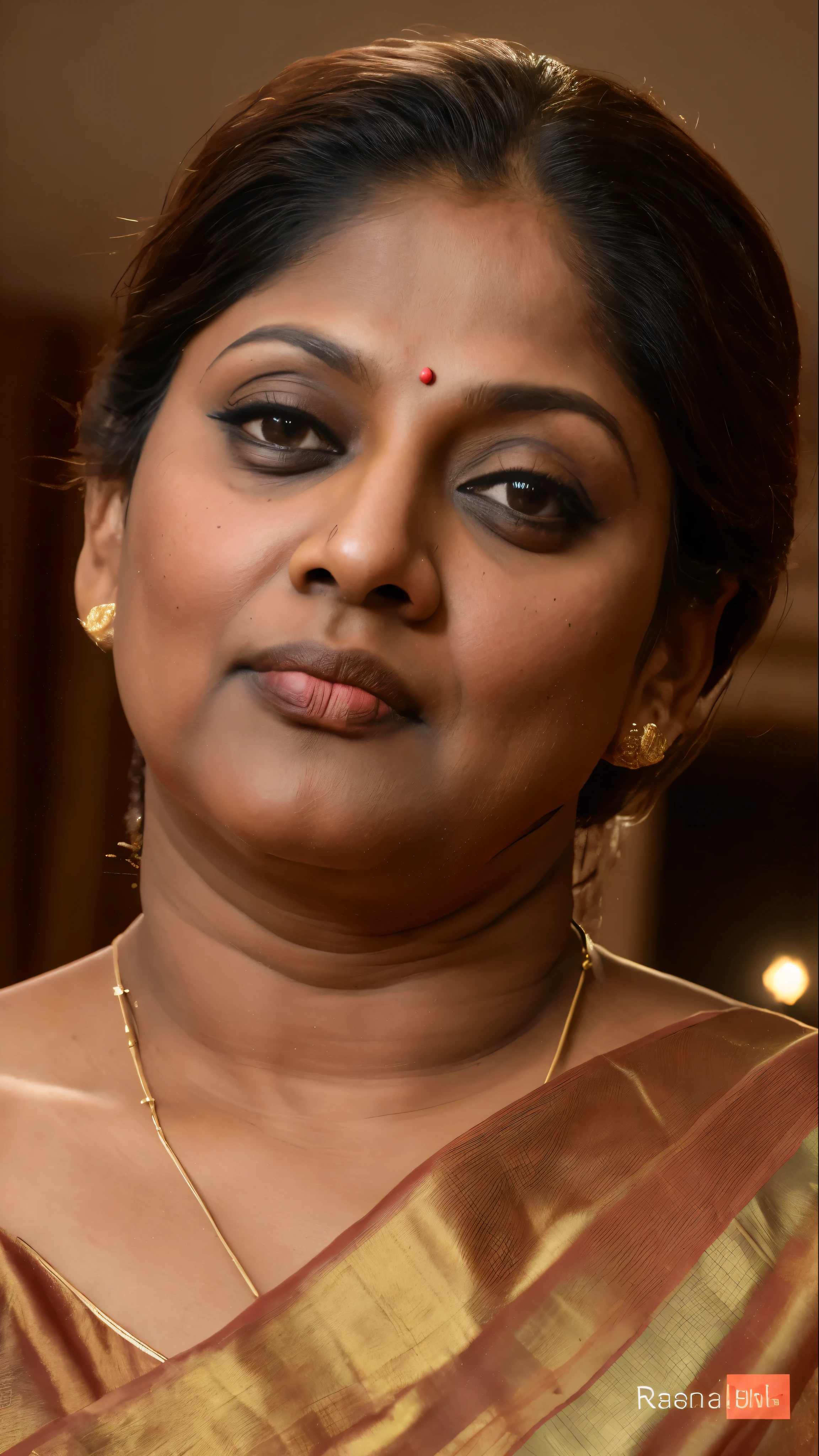 Foto RAW, photorealistic, photography, full body shot, 57 years old Woman, nadhiya moidu, hot nadhiya mommy, master shot, perfect eyes, goddess like beauty, nadhiya momma, nadhiya amma, pierced eyes, perfect thick chubby mallu Desi aunty bhabhi, Wearing a Stanapatta, a chest-band.Saree model, model Photography, Indian saree shoot, Indian traditional wear advertising photography, traditional wear brand shoot, face of indian chubby milf actress Nadhiya or Nadia Moidu or Nadiya moidu, masterpiece, realistic, realism, incredible details, pleasure, photorealism, detailed skin, skin pores, high contrast, photorealistic Artstation 8k HD digital art trend of high definition and detailed realistic skin texture, ultra detail, realistic skin texture, armature, best quality, ultra high definition, (photorealistic:1.4),, high resolution, detail, raw photo, sweat, Re sharp, by Lee Jefferies Nikon D850 Film Stock Photo 4 Kodak Portra 400 Camera F1.6 Lens Rich Color Ultra Real Realistic Realistic Textures Dramatic Lighting Unreal Engine Trending at Art Station Cinestill 800,(pele altamente detalhada: 1.2), 8k UHD, DSLR, soft-lighting, alta qualidade, grain of film, Fujifilm XT3,she didn't like to wear blouse or bra, she is happy to wear only saree, she hates blouse or bra, detailed hairy armpits, hyper realistic skin, skin pores, sweat, veins on the body, skin texture, freckles 0.2, RAW photo, astounding details, professional fashion photography, photographed by master photographer, insane skin texture details,