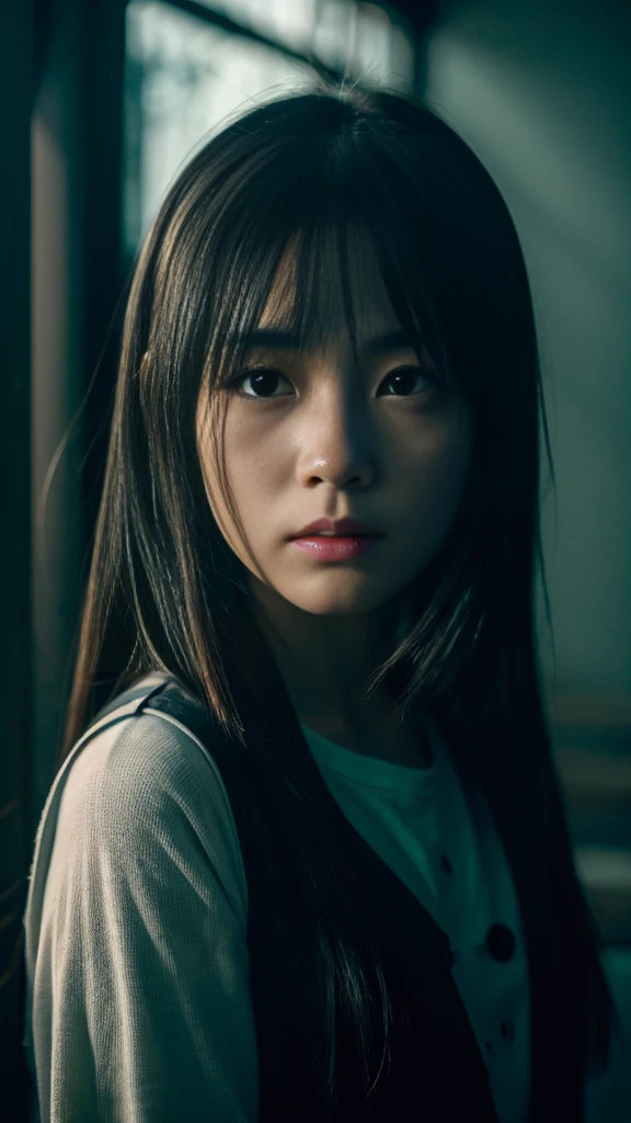 one-girl,deep dark background,soft illumination