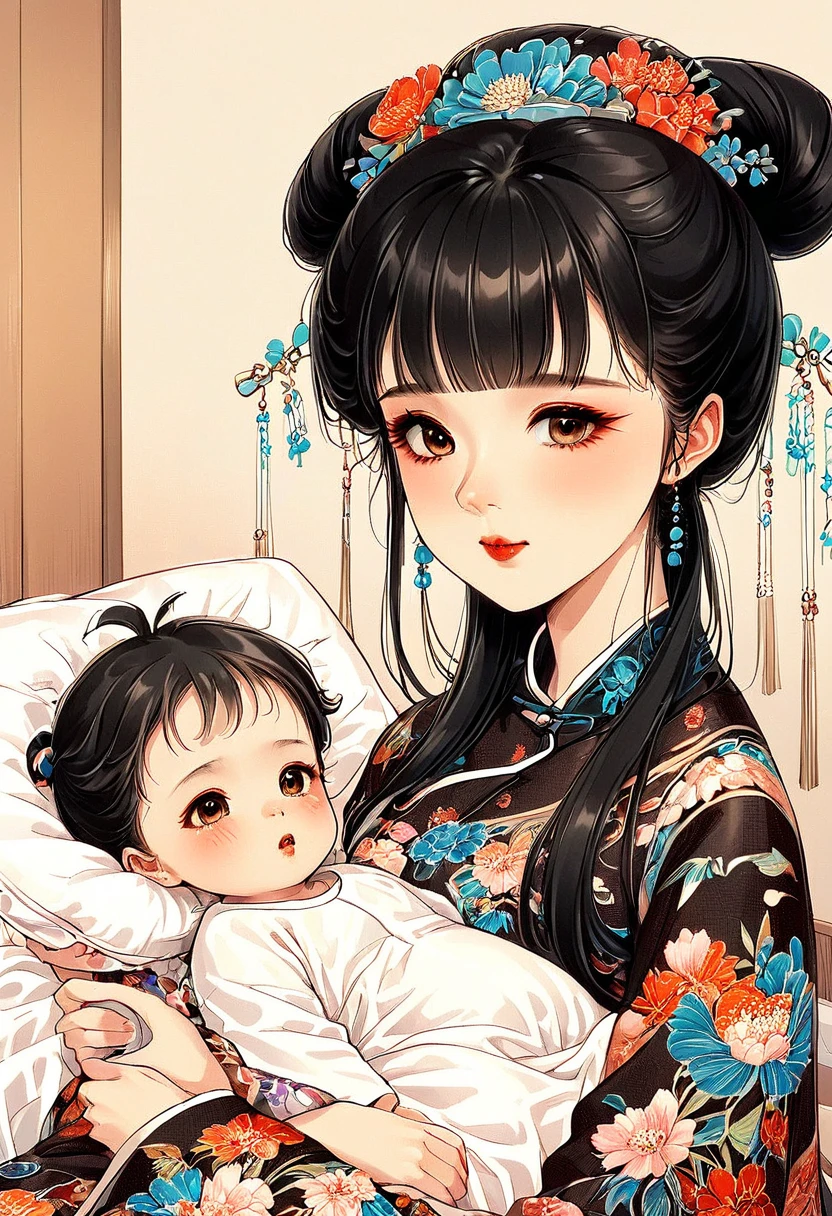 Beautiful 15-year-old Chinese girl gives her all in childbirth　Beautiful black hair girl　She gives birth to an unwanted baby　She gives birth at the obstetrics and gynecology clinic　　She gave birth on a shiny floral-patterned duvet　　She is going to give birth　