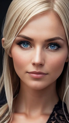 A beautiful Icelandic woman focus on face