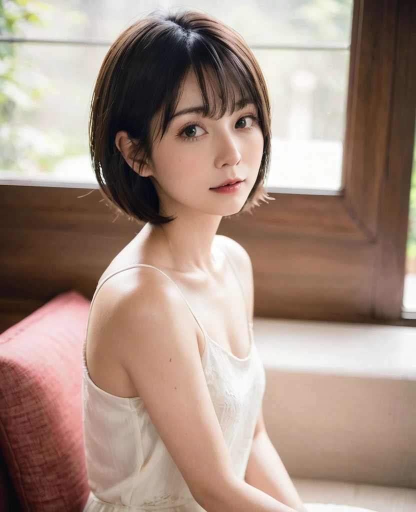 Bobcut、housewife、Small breasts、m female
