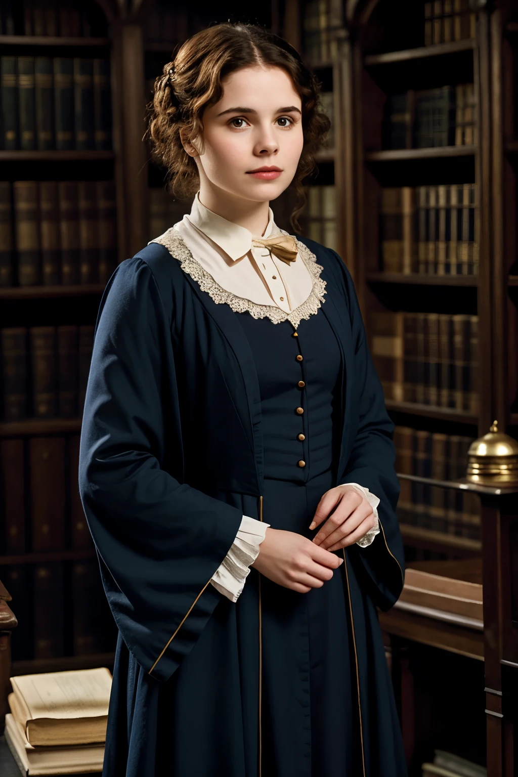 Create an animated image of the following character Name: Wear. Isadora Hawthorne House at Hogwarts: Ravenclaw Magic Specialty: Healer and expert in healing potions Description: La Wear. Hawthorne is a brilliant witch with a passion for magical medicine.. Her doctor's coat is adorned with alchemical symbols and protective runes.. He always carries his wand and a briefcase full of potions and remedies.. She is known for her ability to treat magical wounds and rare diseases.. besides, She is a mentor to young healers at St Mungo's Hospital.