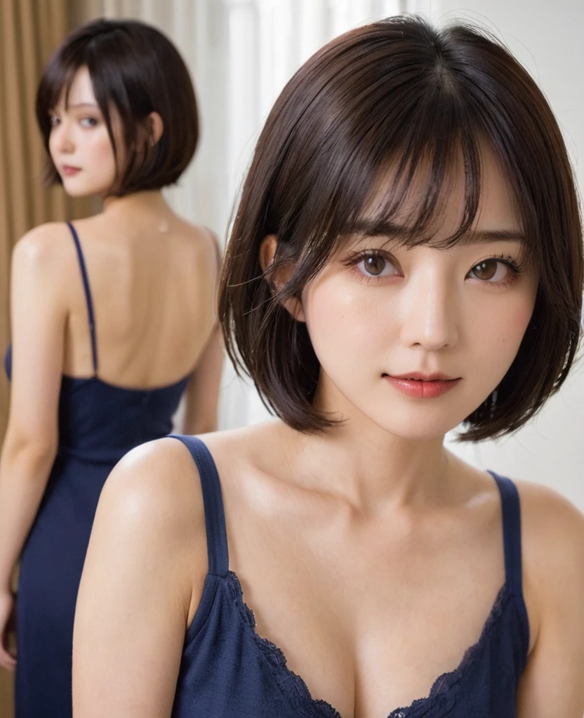 Bobcut、housewife、Small breasts、m female