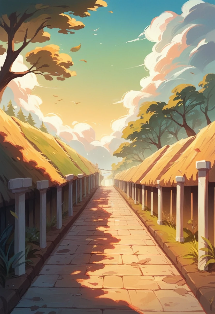 Endless Summer, 8k, hd, colors like a sunset, there is a wooden path in the middle