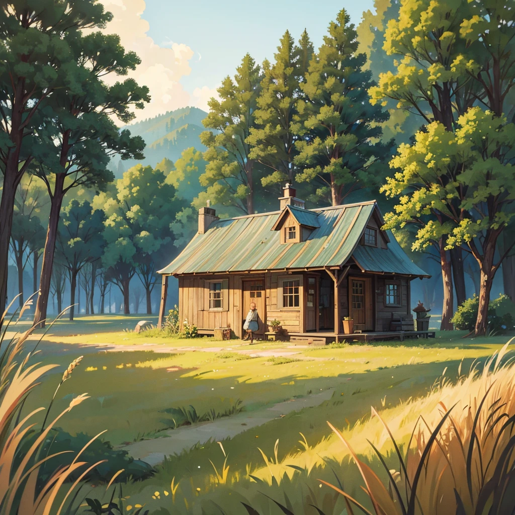 best quality,highres,masterpiece:1.2,ultra-detailed,realistic:1.37,a man and a mouse in a rustic countryside,classic painting,soft lighting,rich colors,haystack,mossy rocks,golden wheat field,green meadow,timid mouse,long beard,aged face,weathered hands,wise eyes,gentle smile,nostalgic atmosphere,old wooden cabin,peaceful surroundings,harmonious connection,storybook-inspired,nostalgia.