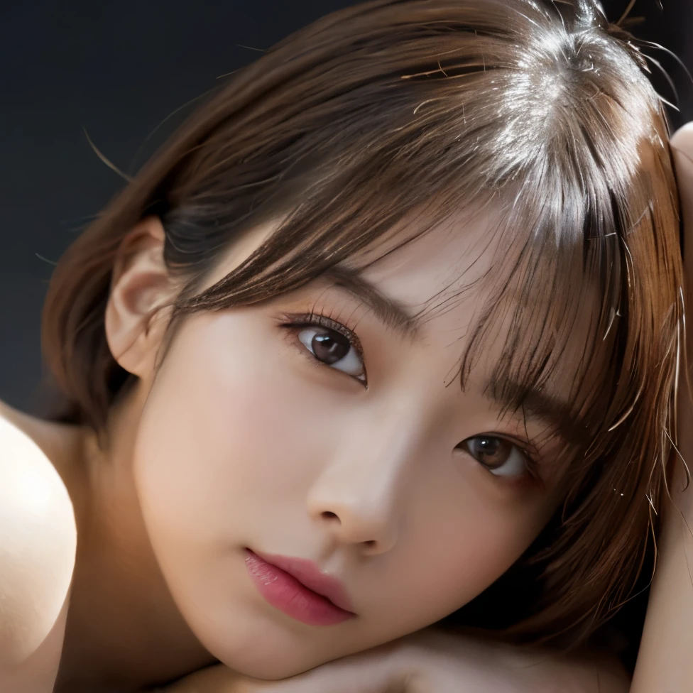 Breast augmentation:1.3、((Naked Women:1.4))、((No underwear:1.4))、1 girl, ((Apply beautiful makeup:1.4))、Facial lighting:1.5、(Naughty lips), Very beautiful Japanese idol portraits, Looking into the camera、
(RAW Photos, Highest quality), (Realistic, Realistic:1.4), (masterpiece),
Very delicate and beautiful, Very detailed, 2k wallpaper, wonderful, finely, Very detailed CG Unity 8K 壁紙, Very detailed, High resolution, Soft Light,
Beautiful detailed girl, Very detailed目と顔, Beautiful and sophisticated nose, Big beautiful eyes, Cinema Lighting,
(Simple light color background:1.3),
(Blonde medium hair), (Parted bangs),
Complete Anatomy, Slender body,Small breasts, Sensual look