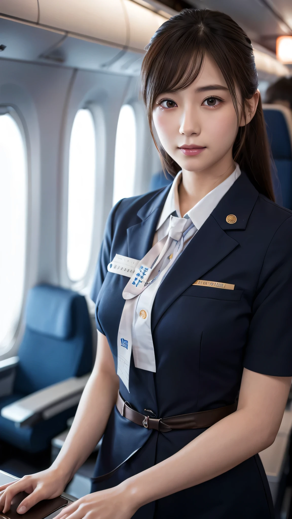 Super detailed, High resolution, Super detaileded, highest quality, wonderful, highest quality,Integrated 8K wallpaper, cinematic lighting, stewardess、20-year-old、Japanese