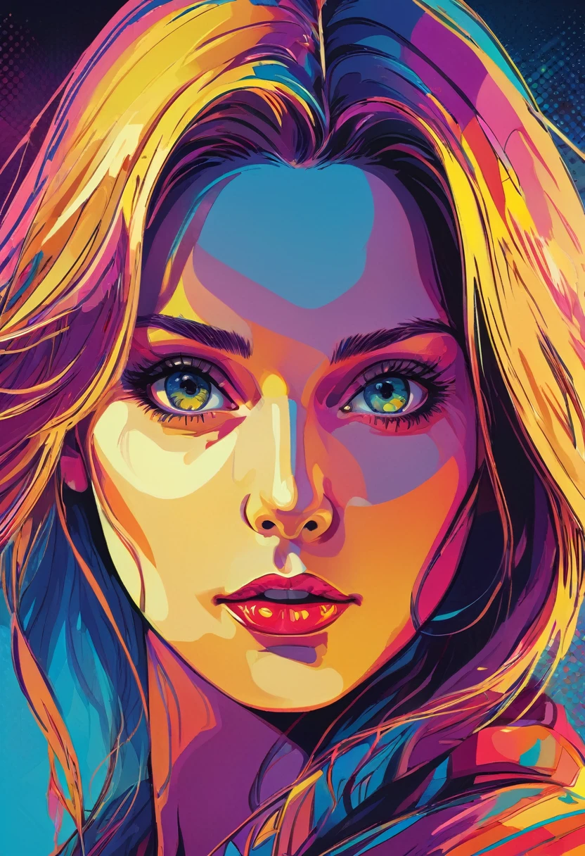 Highest quality, masterpiece, Cinema Lighting, Complex, Simple Background, Detailed face, (overview:1.2), (Pop Art:1.3), Line art