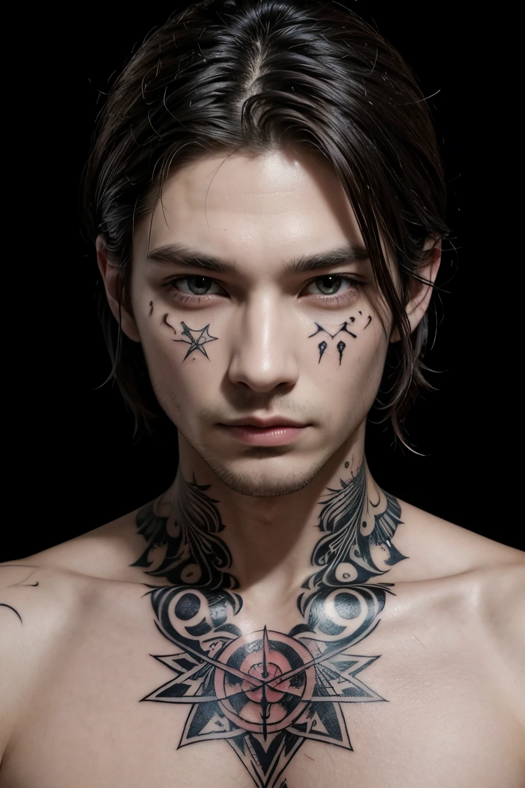 Draw a tattoo to cover up another Lucifer sigil tattoo