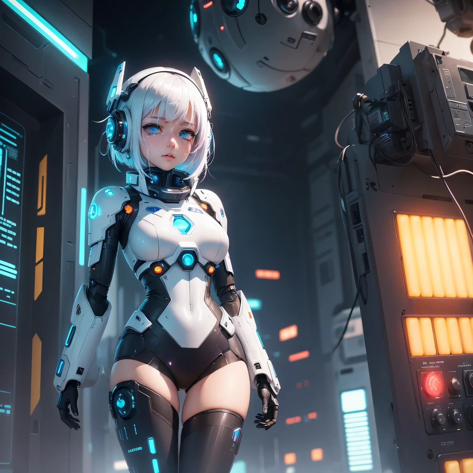 futuristic woman in a futuristic suit standing in a sci - fiction setting, cyberpunk anime girl mech, digital cyberpunk anime art, girl in mecha cyber armor, cute cyborg girl, best anime 4k konachan wallpaper, digital cyberpunk - anime art, perfect android girl, anime style 4 k, anime cyberpunk art, portrait anime space cadet girl, anime mecha aesthetic