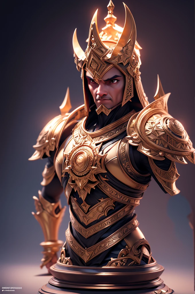 a 3d chess piece, intricate details, dramatic lighting, highly detailed, photorealistic, hyperrealistic, volumetric lighting, cinematic lighting, chiaroscuro lighting, metallic materials, glossy surfaces, elegant, sophisticated, masterpiece, award-winning, 8k, ultra-detailed, sharp focus, physically-based rendering