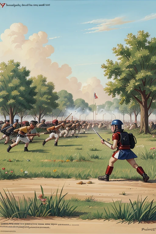 cartoon of the battle of May for primary level