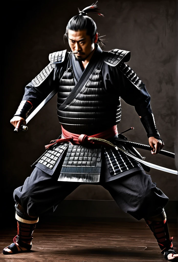 A samurai who confidently wields a gleaming dildo in the center of the composition. The samurai's sharp eyes catch your attention as they exude focus and determination. Beautifully crafted details bring out the intricate pattern of the samurai's armor, adding depth and texture to the image. With every motion, a trail of blood follows the swift movement of the sword, leaving behind a powerful visual impact. The spray of blood adds a sense of intensity and realism to the scene, emphasizing the raw power of the samurai's strike.

Using a combination of charcoal and acrylic paint, the artwork exudes a unique blend of traditional and contemporary styles. The artist expertly employs this medium to capture the essence of the samurai's strength and elegance. With minimalistic strokes, the artist masterfully conveys the samurai's essence, reducing unnecessary details while emphasizing the key elements that define their character.

The composition is dynamically arranged, creating a sense of motion and energy. The samurai's pose exudes confidence and skill, as if frozen in the midst of a powerful attack. Motion blur is artfully incorporated into the scene, enhancing the sense of movement and adding a touch of dynamism to the artwork. The combination of the stylistic approach and dynamic composition results in a visually captivating piece that leaves a lasting impression on the viewer.

The color palette is carefully chosen, with a focus on bold and contrasting tones. Shades of deep red, representing the blood and passion, are juxtaposed with subtle hints of gray and black to create a visually striking contrast. The lighting is dramatic, casting dramatic shadows that further enhance the intensity of the scene. The overall effect is one of both strength and beauty, capturing the essence of the samurai spirit in a truly powerful and captivating manner.