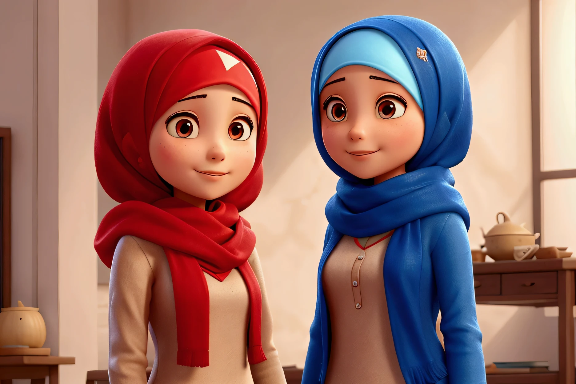 Red hijab and blue hijab for sale