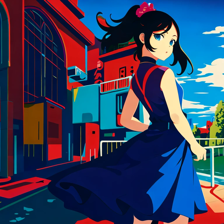 (masterpiece, best quality:1.2), illustration，flat color，1girl, solo