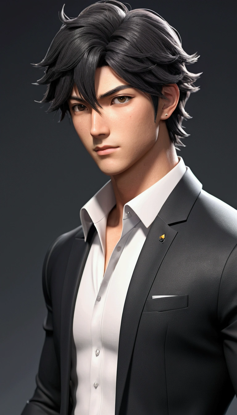 create an anime character, masculine, great, 4K, High definition