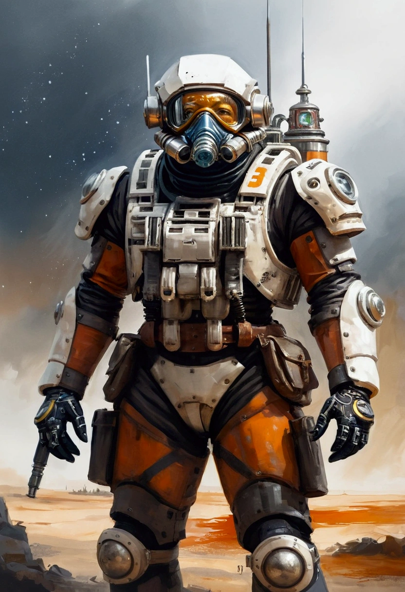 Dieselpunk Battle Suit,Future,Nostalgia Machine,Full body portrait,