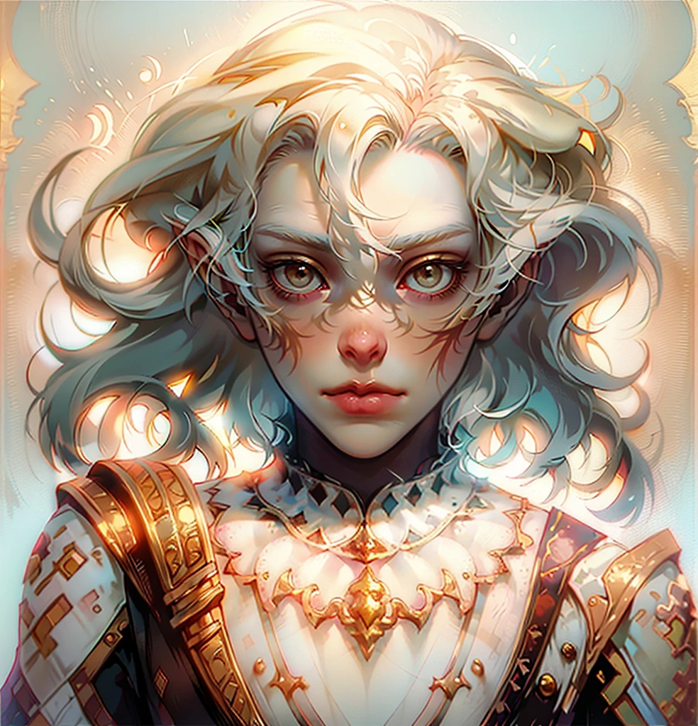 (Highest quality, masterpiece, Very detailedな, Very detailed, Exquisite, 16K,Full HD),No text,Golden Hair,zevran,male、(White Background:1.4),Remove shadows