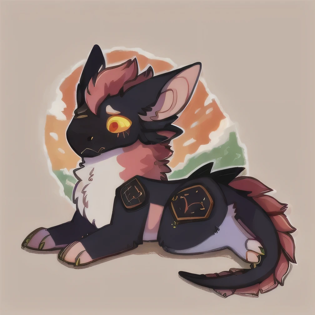 There is a painting,There is a bat in the painting, No PFP, Discord profile picture, Pouting, Exhausted、Uneasy expression, Desaturation!!, Thickness, Gentle but bad-tempered, Yes, elf., Valgaat style, But as a dragon, digesting a small dragon, Cute Mexican axolotl, Desaturation!, Hatching Pointy Ears,furry,Detailed full body pictures