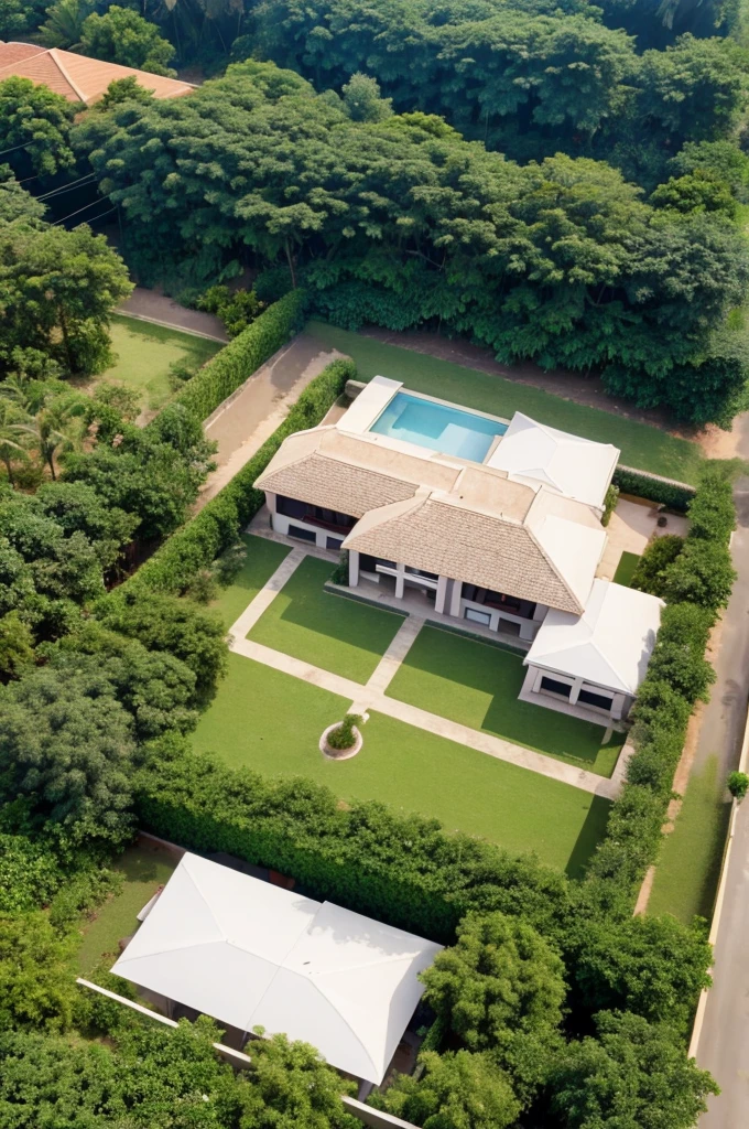 aerial view of a 200 m2 villa on a 500m2 plot of land in Ivory Coast