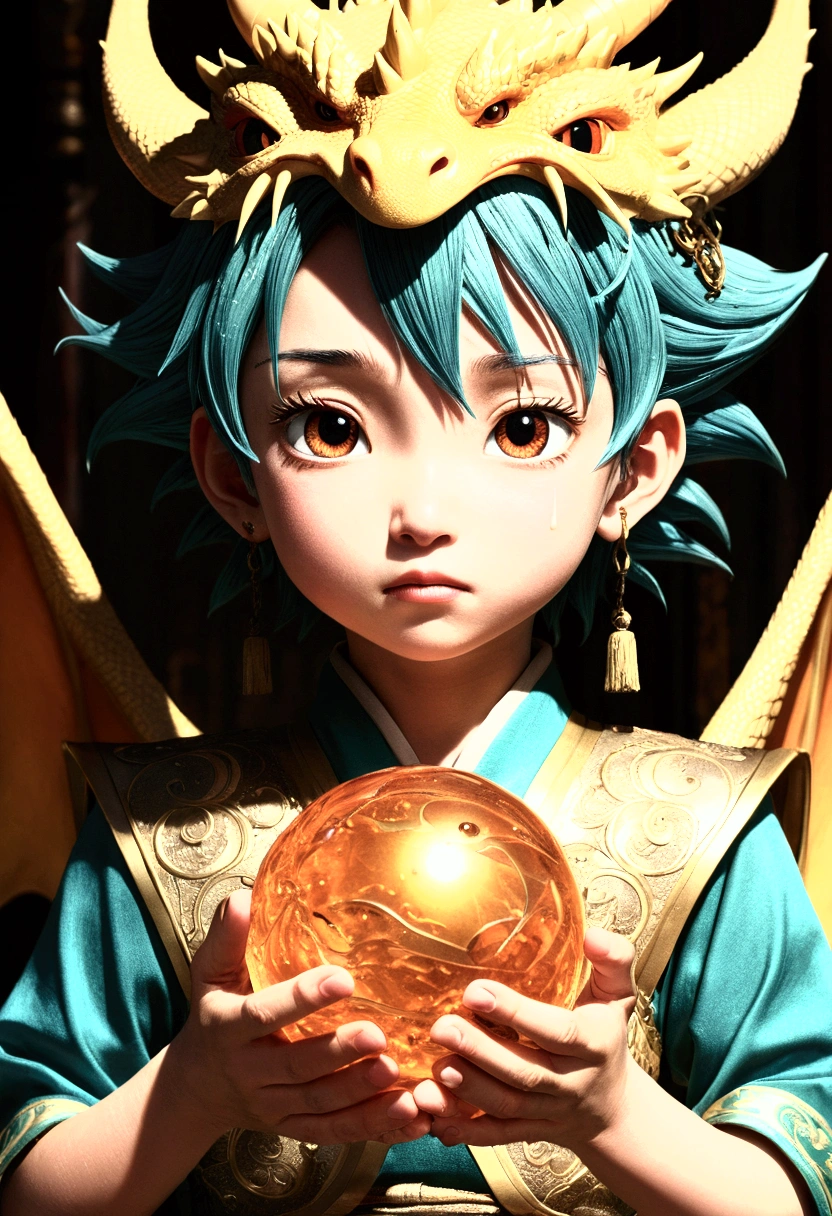 Dragon bal anime crying, in rich detail