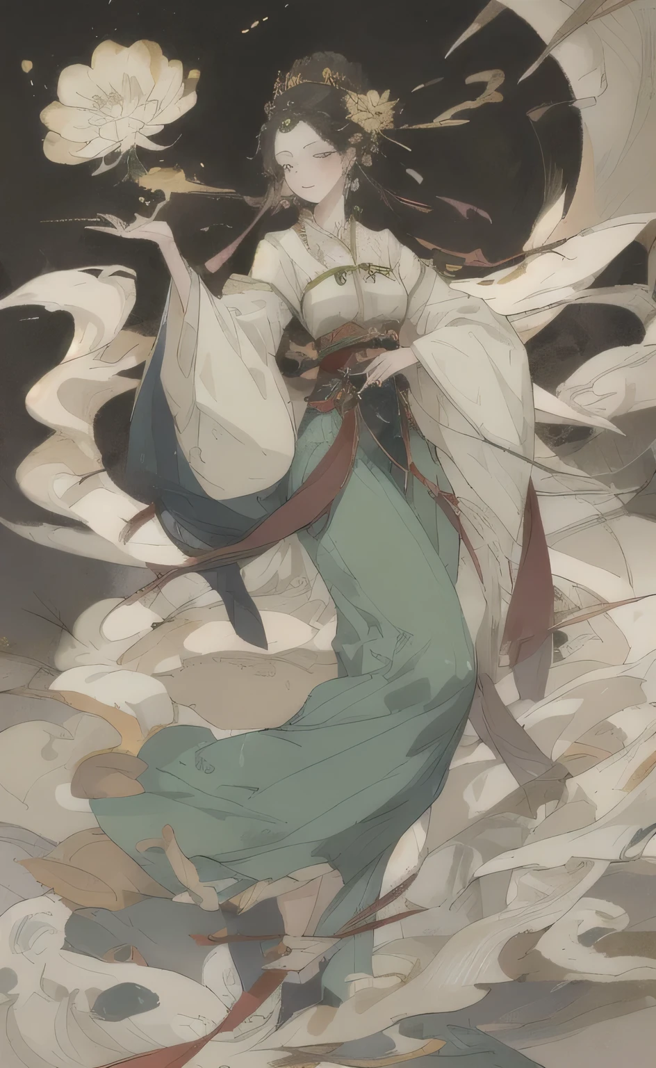 A girl, Chinese Clothing, whole body, Sunlight, Clear face, Clean white background, masterpiece, Super Detail, Epic creation, Ultra HD, high quality, Extremely detailed, Official Art, 8k wallpaper, Super Detail, 32K