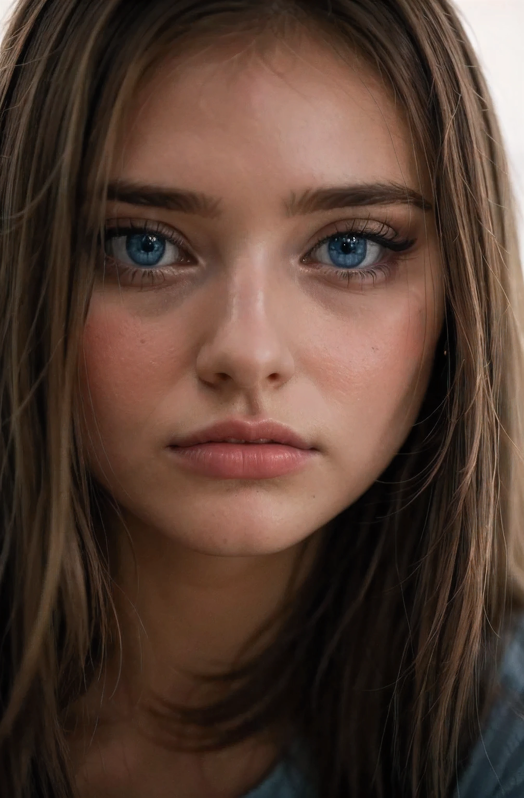 close-up photo of girl, chiaroscuro portraits, soft and dreamy, beautiful, grim realism, supernatural realism, mc-sara, blue eyes, by rubio, parts, 