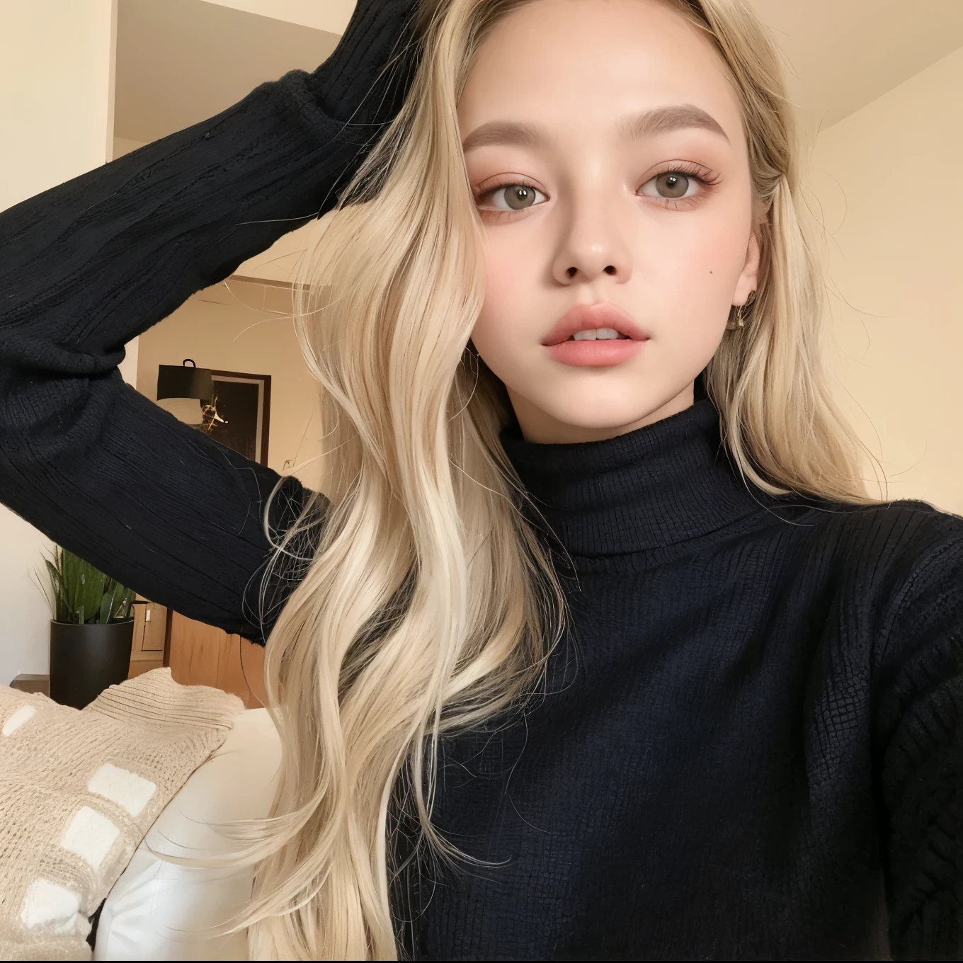 Blonde woman with long hair wearing black turtleneck sweater, Anna Nikolanova aka Newmilky, Dasha Taran, sydney sweeney, Modelo de Instagram, Retrato Sophie Mudd, with pale skin, 🤤 girl portrait, angelina stroganova, 19 year old girl, Cara perfecta ), Angelawhite, Cara como Ester Exposito, hermosa dama