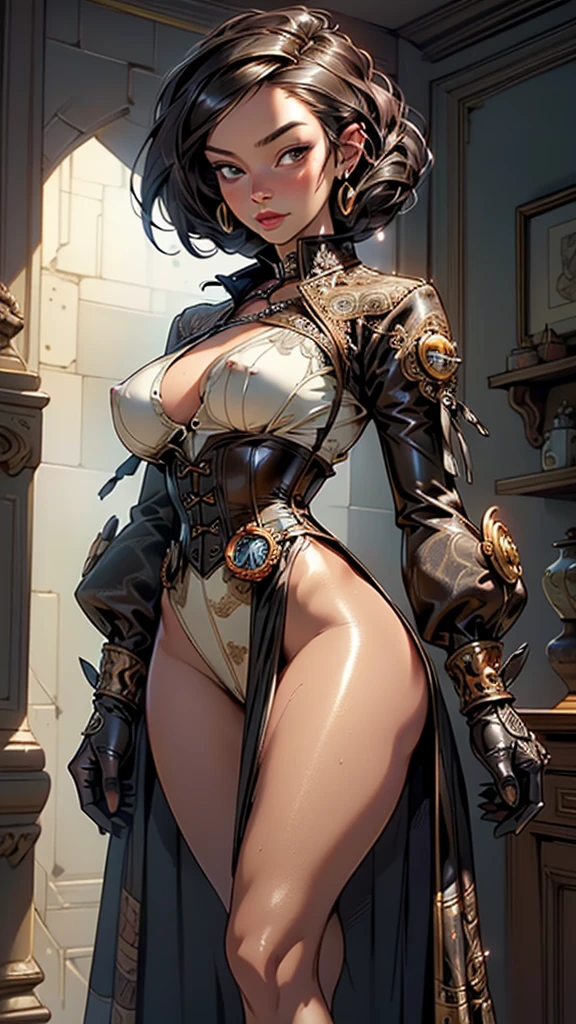 (((((Ada Lovelace))))),steampunk girl,(((1girl))),((beautiful girl with steampunk dress)),

(large breasts:1.4),saggy breasts,(((lustrous skin:1.5,bright skin: 1.5,skin tanned,shiny skin,very shiny skin,shiny body,plastic glitter skin,exaggerated shiny skin,illuminated skin,wet legs))),(spider lower abdomen,narrow waist,wide hip,athletic body,inflated legs, thick thighs,detailed body,(detailed face)),

cute,slutty,seductive,erotic,(((nsfw))),

Victorian fashion,steampunk fashion, elegant and sophisticated, long and tight suit, corset, wide skirt, long sleeves, wide neckline,((intricate outfit,intricate clothes)),

(dynamic pose:1.0),solo focus,embarrassed,(centered,scale to fit dimensions,Rule of thirds),

inside,indoor,((cozy steampunk room)),scenery:1.25,((intricate scenery)),((steampunk decorations)),

(Glossy steampunk ornaments),highres,sharp focus,(ultra detailed,extremely detailed),(photorealistic artwork:1.37),(extremely detailed CG unity 8k wallpaper),(((vibrant colors,vibrant theme))),(intricate),(masterpiece),(best quality),artistic photography,(photography taken by sldr),(intricate background),perfect rendered face,perfect face details,realistic face,photo realistic,((intricate detail)),(((realism))),