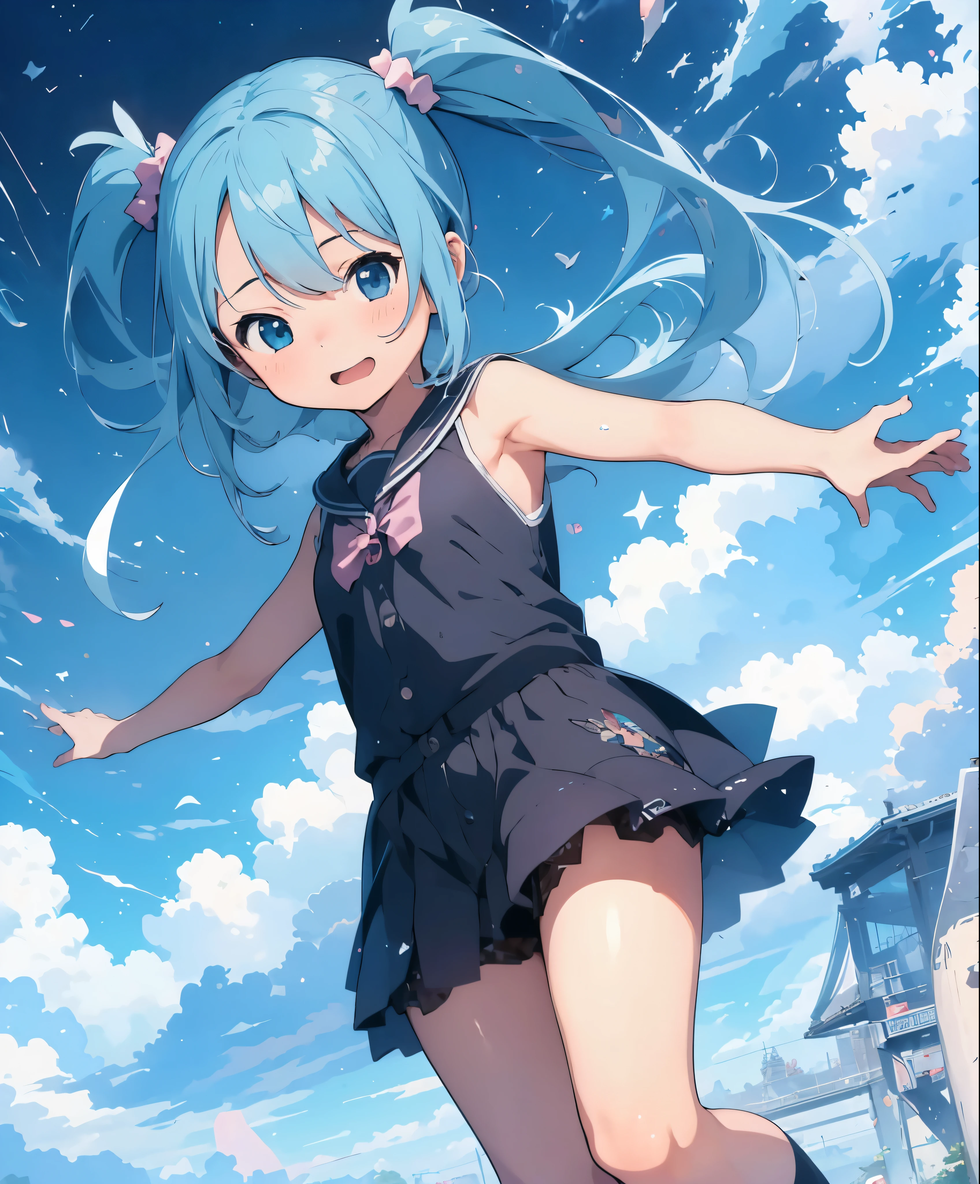(masterpiece、Highest quality、Highest quality、Official Art、Beautiful, beautiful:1.2)、(1 girl:1.3)hatsune miku、Twin tails,Big Breasts,満月を背景に月明かりの下で自転車に乗るAnime Girls, Anime Moe Art Style, Mikudayo, Chibi Anime Girls, Chibi Girl, Anime Chibi, Watercolor Nendoroid, Cute Animeの女の子, (Anime Girls), Chibi Art, Cute art style, Cute girl anime visuals, Chibi Anime, Pixiv, Cute Anime, Starry Sky!!