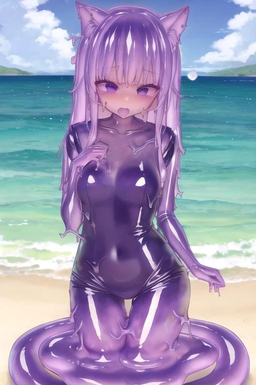 Waifu slime, grande Bust, wide largo , swimsuit , purple, Adult (HD)