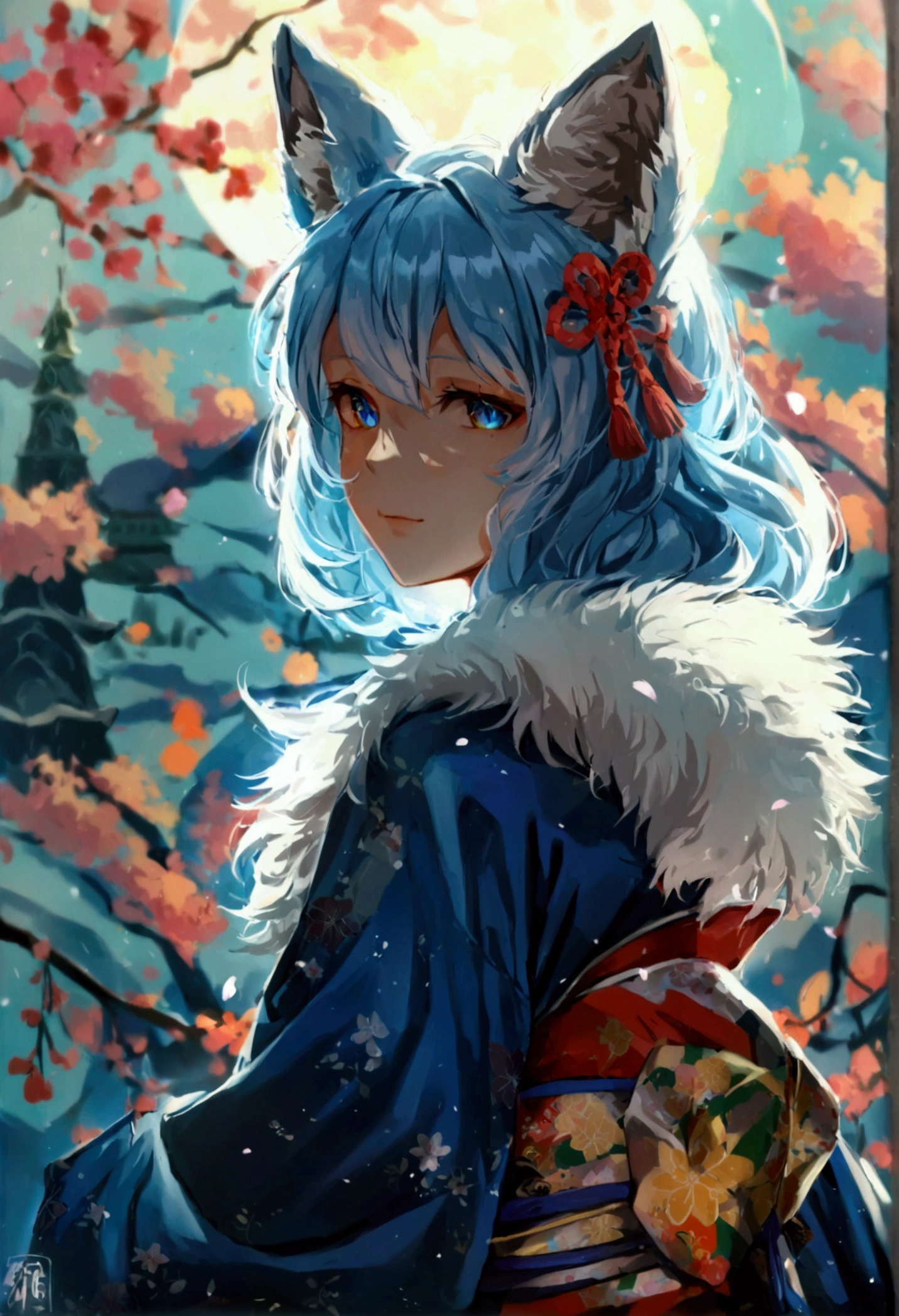 fox Light blue hair beast girl indigo fur fox beast girl fox Light blue hair beast girl indigo fur fox beast girl Wallpaper 4k,8k,highly detailled,,vivid colors,detailed kitsune with 9 tails,traditional Japanese artwork,tatami floor,beautiful cherry blossoms,floating lanterns,dark silhouette of a pagoda,subtle moonlight,dense forest,ethereal atmosphere,dappled sunlight,whimsical spirit,serene expression,elaborate kimono and obi,delicate hand-painted details,luminous eyes Anime Style fox blue White-faced golden-haired nine-tailed fox Coat blue woman fox Light blue hair beast girl indigo fur fox beast girl Anime Style fox blue White-faced golden-haired nine-tailed fox Coat blue woman I have a crepe mysterious background Blue Flame girl have a ball of light fox Light blue hair beast girl indigo fur fox beast girl mysterious background Blue Flame girl have a ball of light Anime Style fox blue White-faced golden-haired nine-tailed fox Coat blue She has a long blue ribbon in her hair. She has a long blue ribbon in her hair. mysterious background Blue Flame She has a long blue ribbon in her hair.She has a long blue ribbon in her hair. girl have a ball of light woman