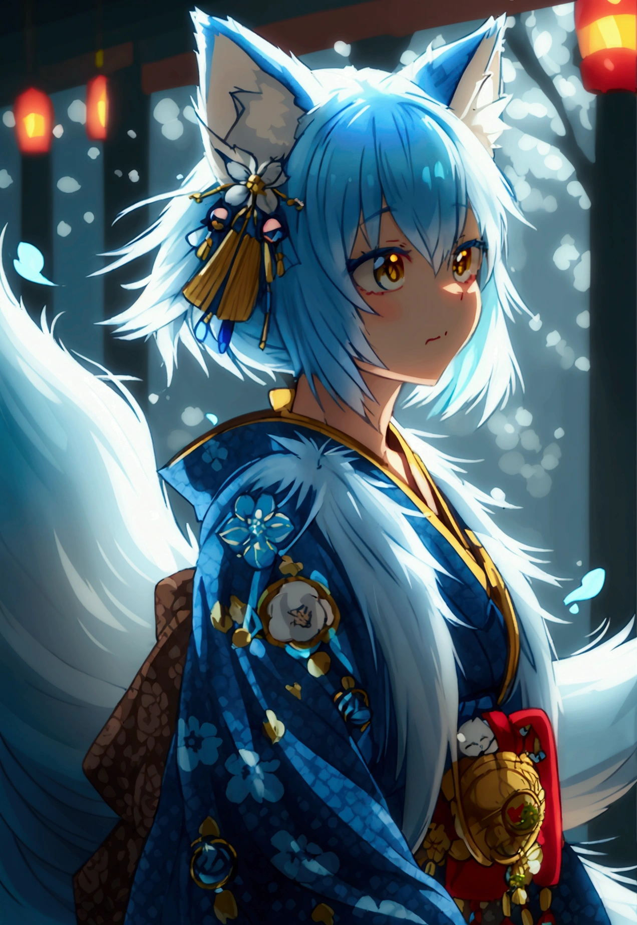 fox Light blue hair beast girl indigo fur fox beast girl fox Light blue hair beast girl indigo fur fox beast girl Wallpaper 4k,8k,highly detailled,,vivid colors,detailed kitsune with 9 tails,traditional Japanese artwork,tatami floor,beautiful cherry blossoms,floating lanterns,dark silhouette of a pagoda,subtle moonlight,dense forest,ethereal atmosphere,dappled sunlight,whimsical spirit,serene expression,elaborate kimono and obi,delicate hand-painted details,luminous eyes Anime Style fox blue White-faced golden-haired nine-tailed fox Coat blue woman fox Light blue hair beast girl indigo fur fox beast girl Anime Style fox blue White-faced golden-haired nine-tailed fox Coat blue woman I have a crepe mysterious background Blue Flame girl have a ball of light fox Light blue hair beast girl indigo fur fox beast girl mysterious background Blue Flame girl have a ball of light Anime Style fox blue White-faced golden-haired nine-tailed fox Coat blue She has a long blue ribbon in her hair. She has a long blue ribbon in her hair. mysterious background Blue Flame She has a long blue ribbon in her hair.She has a long blue ribbon in her hair. girl have a ball of light woman