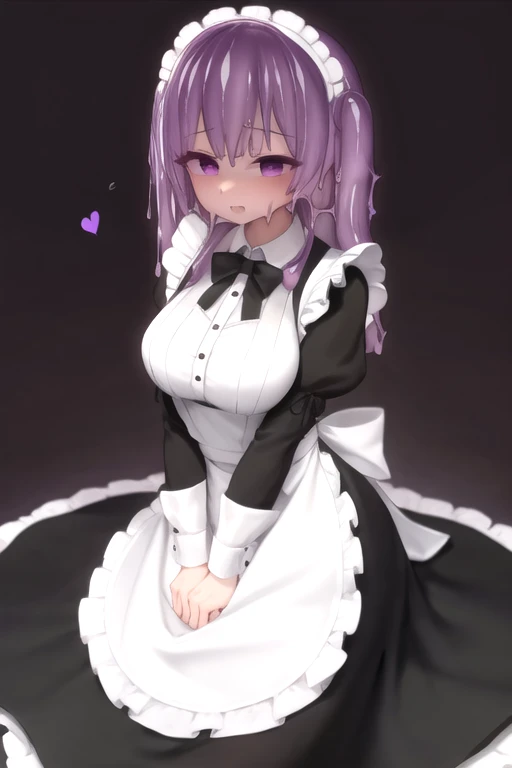 Waifu slime, bust, Wide, maid dress, purple