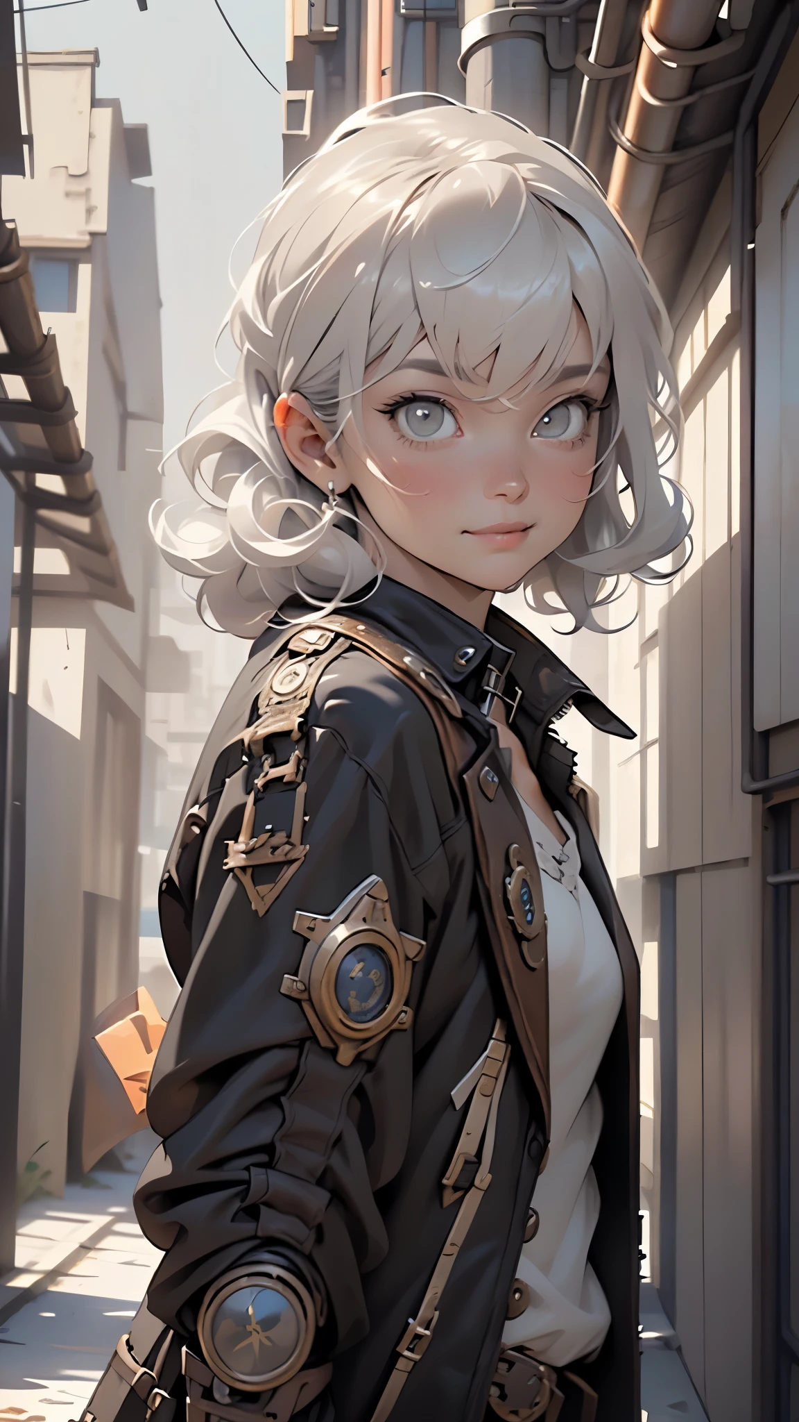 (((Isaac Newton))), genius, scientist, discovered the laws of gravity,male, (Mature man),40 year old man,(adult),1 man,((wig with curls, popular 17th century style,white wig)),(((gray_eyes:1.3))),intricate eyes,beautiful detailed eyes,symmetrical eyes,thicc,((detailed face)),
steampunk brown jacket, steampunk dark tunic, white shirt, long black jacket, popular 17th century clothes style, typical clothing of a middle-class man in England, shirt with frills,
(dynamic pose:1.0),smiley,(centered,scale to fit dimensions,Rule of thirds),
((steampunk,industrial revolution)),scenery:1.25,((intricate scenery)),((steampunk, background)),
(Glossy steampunk ornaments),highres,sharp focus,(ultra detailed,extremely detailed),(photorealistic artwork:1.37),(extremely detailed CG unity 8k wallpaper),(((vibrant colors,vibrant theme))),(intricate),(masterpiece),(best quality),artistic photography,(photography taken by sldr),(intricate background),perfect rendered face,perfect face details,realistic face,photo realistic,((intricate detail)),(((realism))),