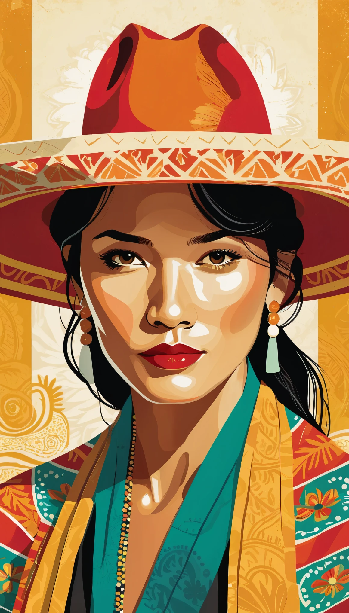 masterpiece,Mexico-inspired illustrations,Vector Flat,Vector art,Dustin Nguyen Style,Layered texture
