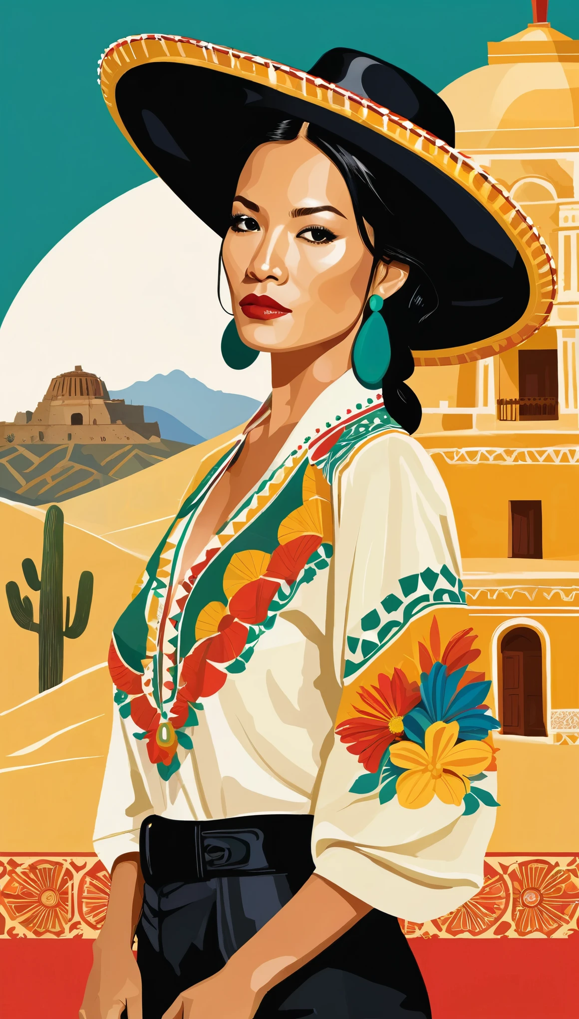 masterpiece,Mexico-inspired illustrations,Vector Flat,Vector art,Dustin Nguyen Style