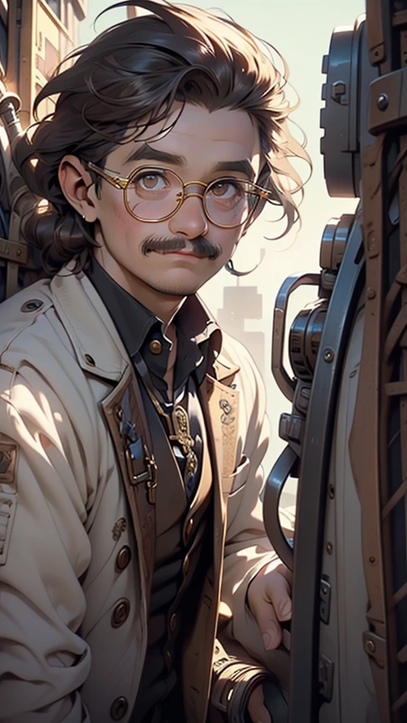 (((Albert Einstein))), genius, scientist, Albert Einstein in steampunk clothing,male, oldman,adult,1 man,(((brown_eyes:1.3))),intricate eyes,beautiful detailed eyes,symmetrical eyes,thicc,((detailed face)),   

Einstein must be in his time, around 1900, The clothing must be a mix of classical style and steampunk elements, Einstein is wearing a brown suit with a vest and bow tie, The suit has metal details and gears,
Einstein wears round sunglasses with metal frames, Albert Einstein in classic clothes from his time, but with a steampunk touch, brown tweed suit with vest and bow tie,

(dynamic pose:1.0),smiley,(centered,scale to fit dimensions,Rule of thirds),

((steampunk,industrial revolution)),scenery:1.25,((intricate scenery)),((steampunk, background)),

(Glossy steampunk ornaments),highres,sharp focus,(ultra detailed,extremely detailed),(photorealistic artwork:1.37),(extremely detailed CG unity 8k wallpaper),(((vibrant colors,vibrant theme))),(intricate),(masterpiece),(best quality),artistic photography,(photography taken by sldr),(intricate background),perfect rendered face,perfect face details,realistic face,photo realistic,((intricate detail)),(((realism))),