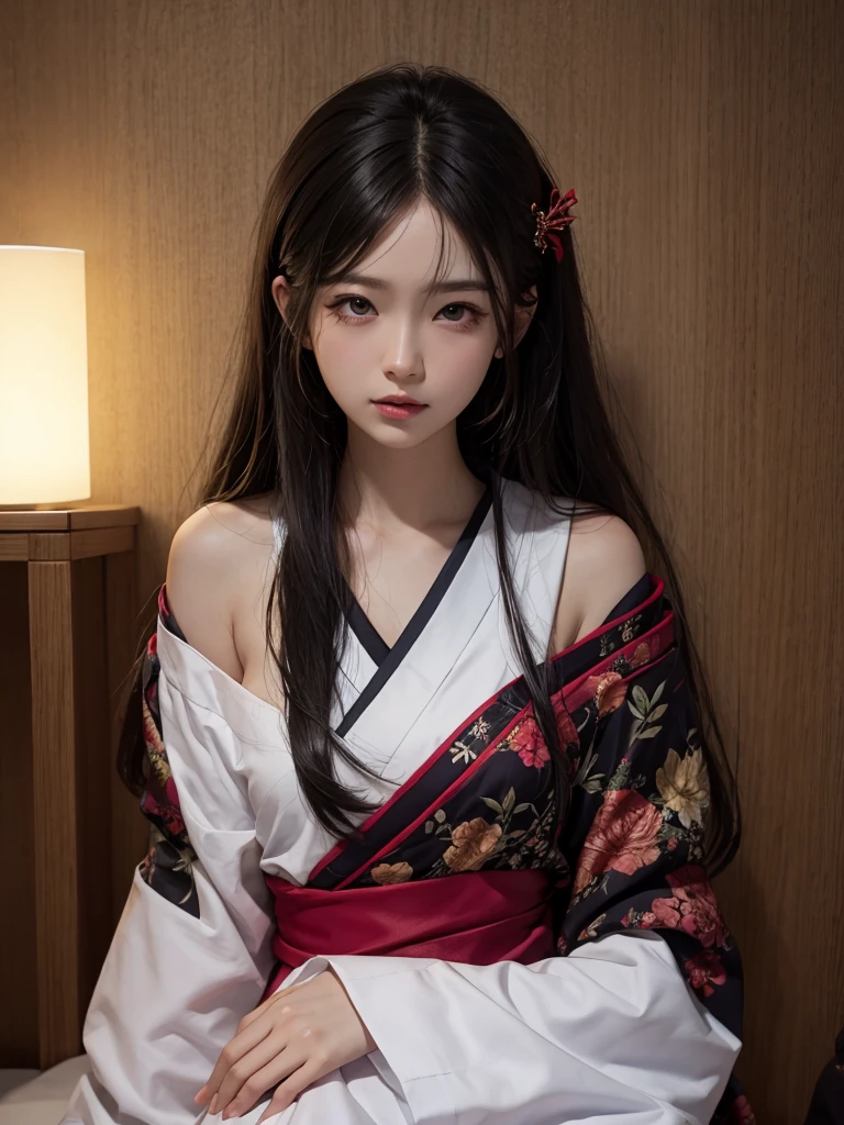 Black hair and black eyes Japanese girl
