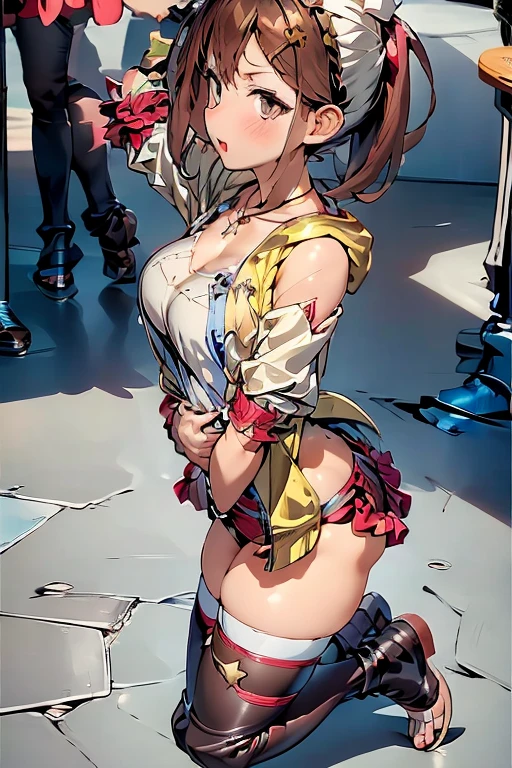 Very delicate、Highest quality、Full body shot、on the train、MCharacter splits、Being stripped of clothes、Completely nakedにされる、Spread your legs、Creampie、ponytail、Brown Hair、Big Breasts、Completely naked、Completely nakedにブーツ、No clotheale orgasm、Mouth Opening、,blush、The woman is climaxing、Urinating