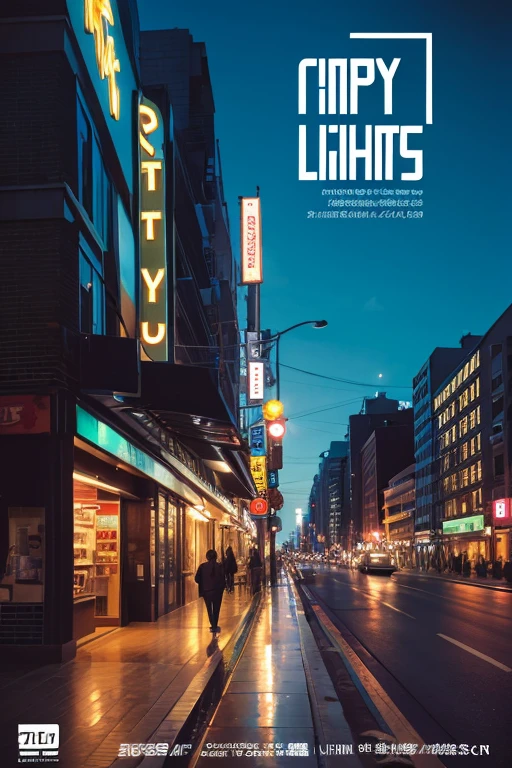 1:CD jacket for 1 City lights the way night Film Camera