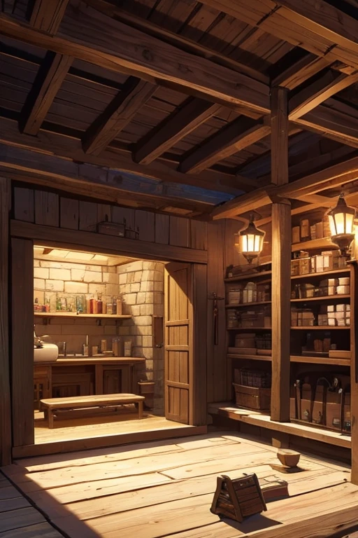 Magic Tool Development Lab。Medieval Europe。basement。Lots of magical tools。